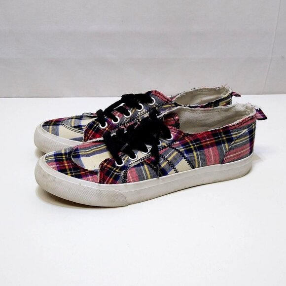 Jellypop Plaid Canvas Comfort Fit Women's 8.5M Sneakers Everyday Go Fasters - Picture 2 of 8
